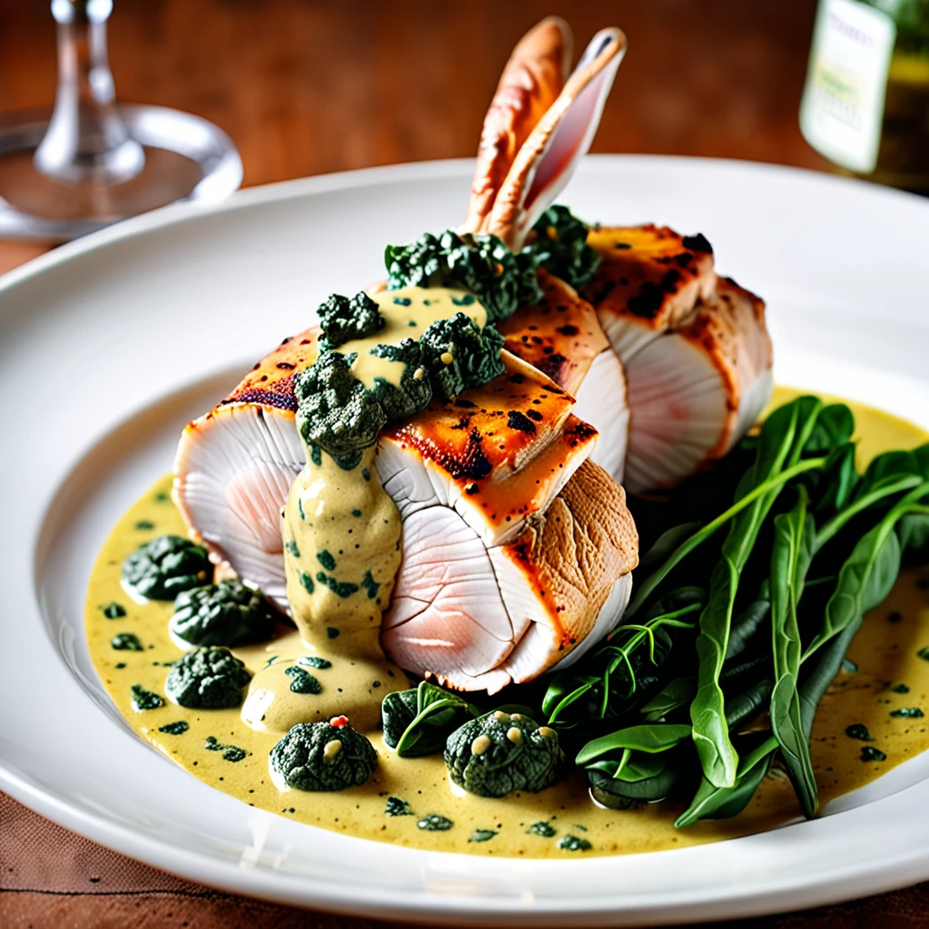 Stuffed Rabbit Saddle with Tarragon and Mustard Sauce