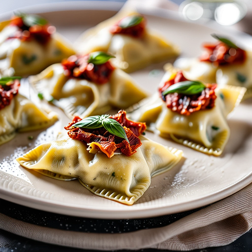 Sun-Dried Tomato, Ricotta, and Italian Ham Ravioli Recipe