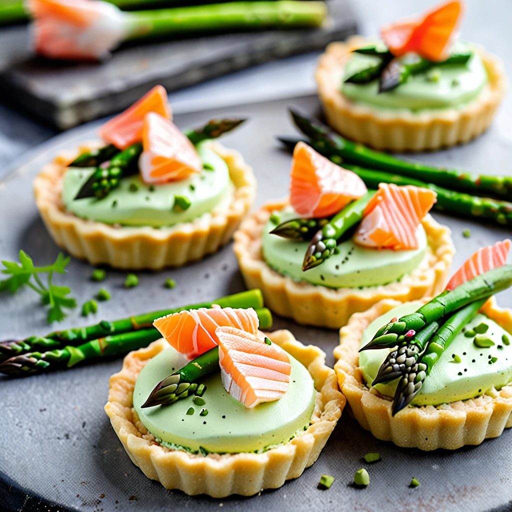 Surimi Tartlets with Creamy Asparagus Mousse