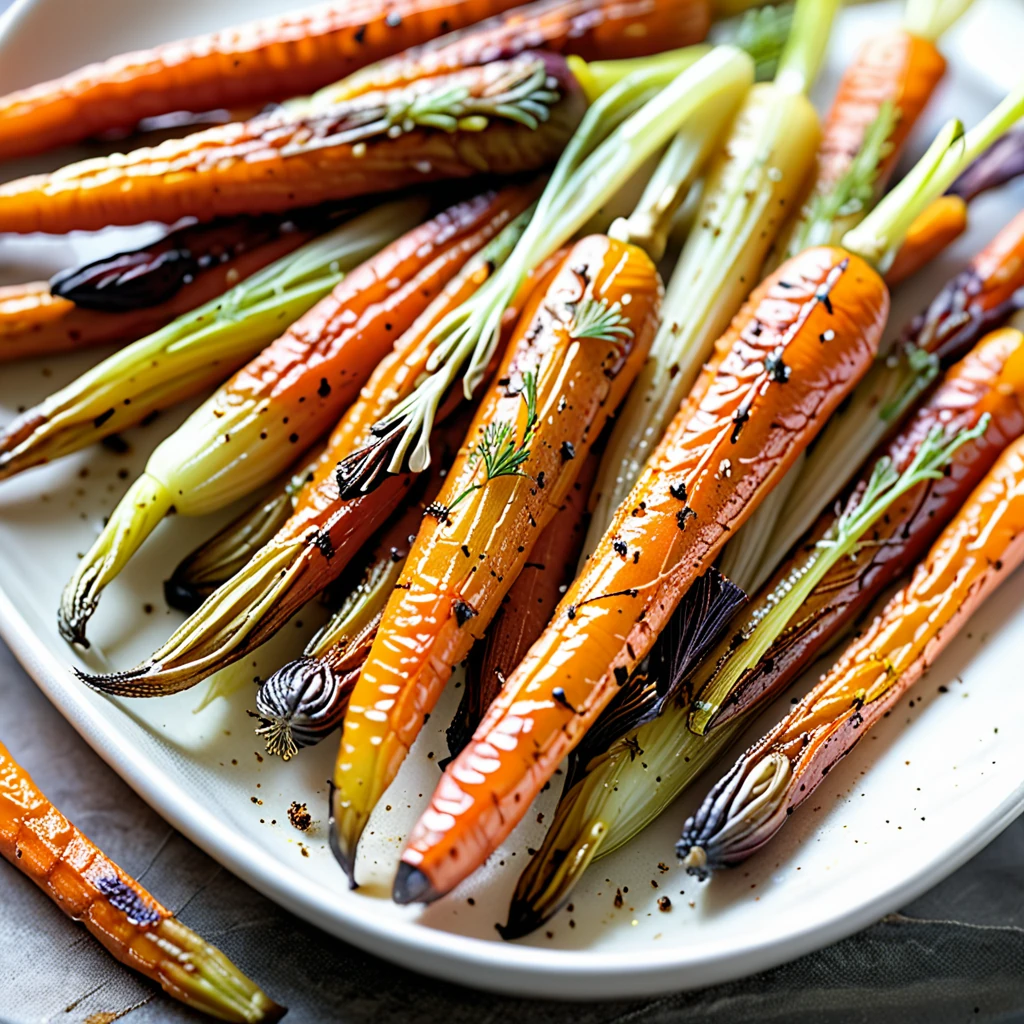 Sweet Orange Maple Glazed Roasted Carrots and Fennel