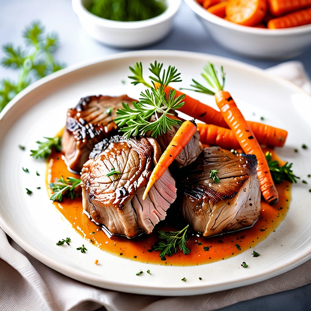 Tender Oven-Baked Pork Cheeks with Aromatic Herbs