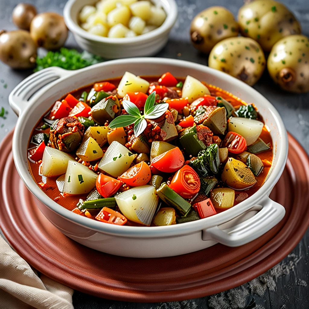 Tender Turkish-Style Vegetables with Potatoes, Onions, and Tomatoes