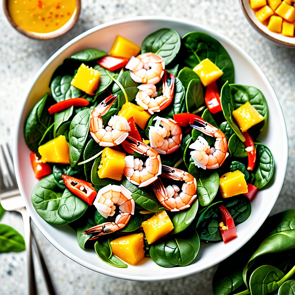 Tropical Shrimp and Spinach Salad with Fresh Citrus Dressing