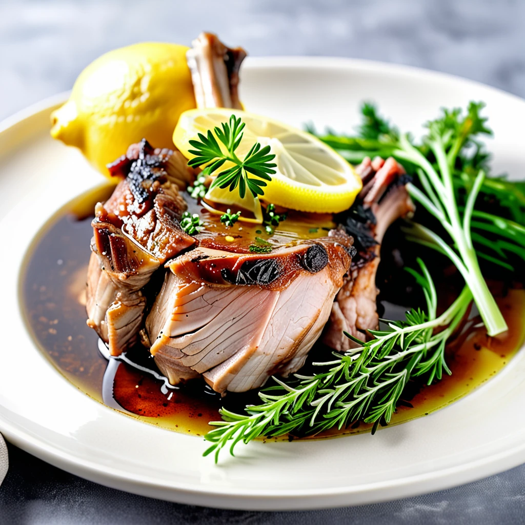 Zesty Lemon Braised Pork Shank