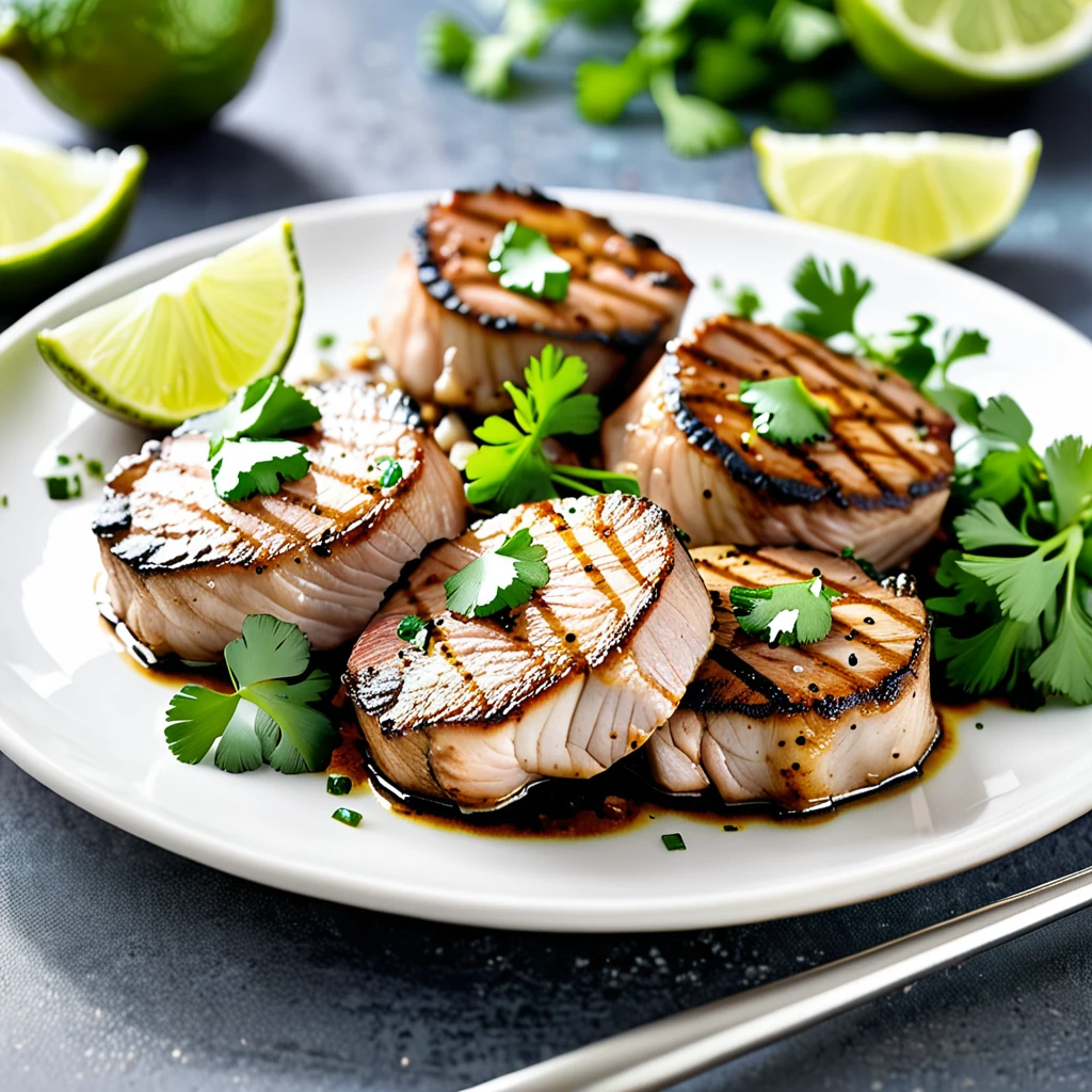 Zesty Lime Pork Medallions with Garlic and Cilantro