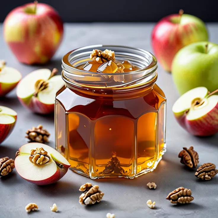 Apple Jelly with Crunchy Walnuts