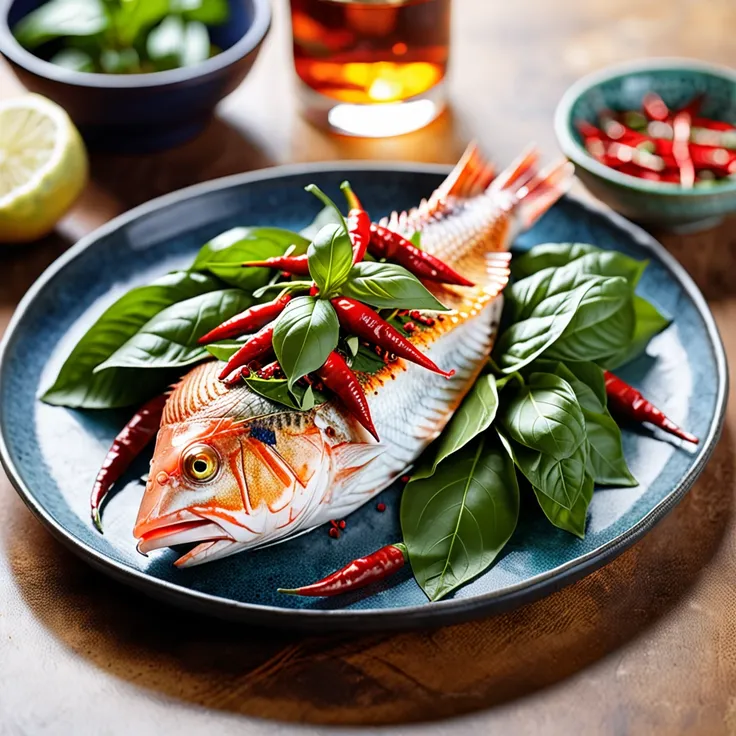 Recipe: Baked Snapper with Spicy Chilies, Ginger, and Fresh Basil