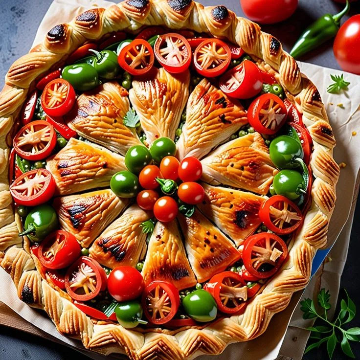 Recipe: Basque-Style Chicken Tart with Peppers and Tomatoes