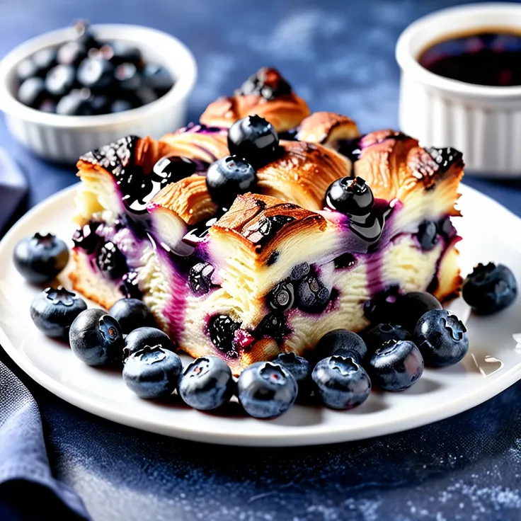 Recipe: Blueberry Croissant Bread Pudding Recipe