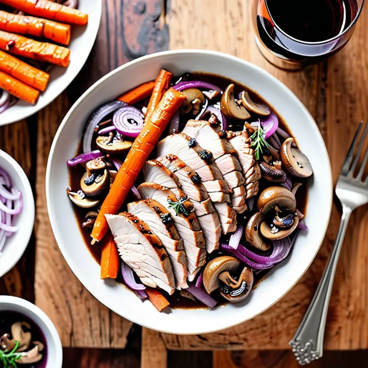 Recipe: Burgundy-Style Turkey Saute with Red Wine Sauce