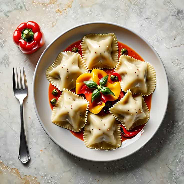 Recipe: Cheese Ravioli with Spicy Three-Pepper Sauce