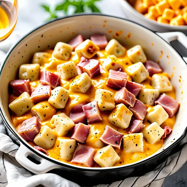 Recipe: Cheesy Ham Gnocchi Bake