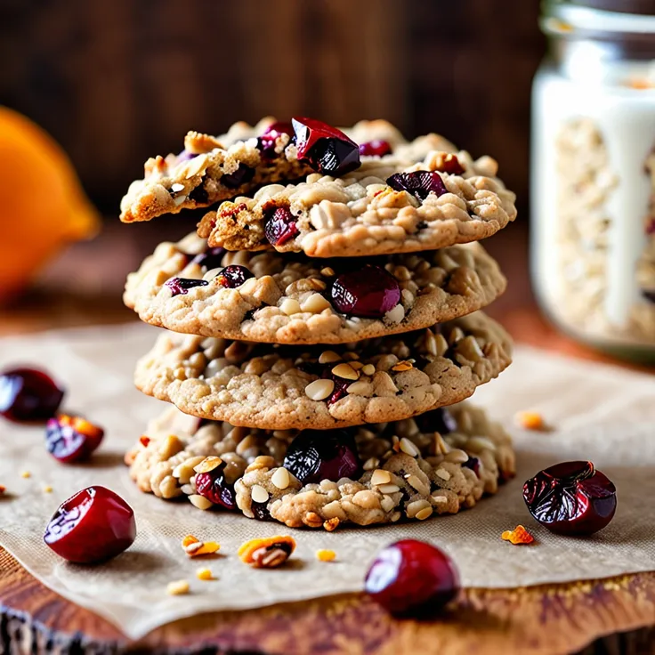 Chewy Cranberry Orange Oatmeal Cookies