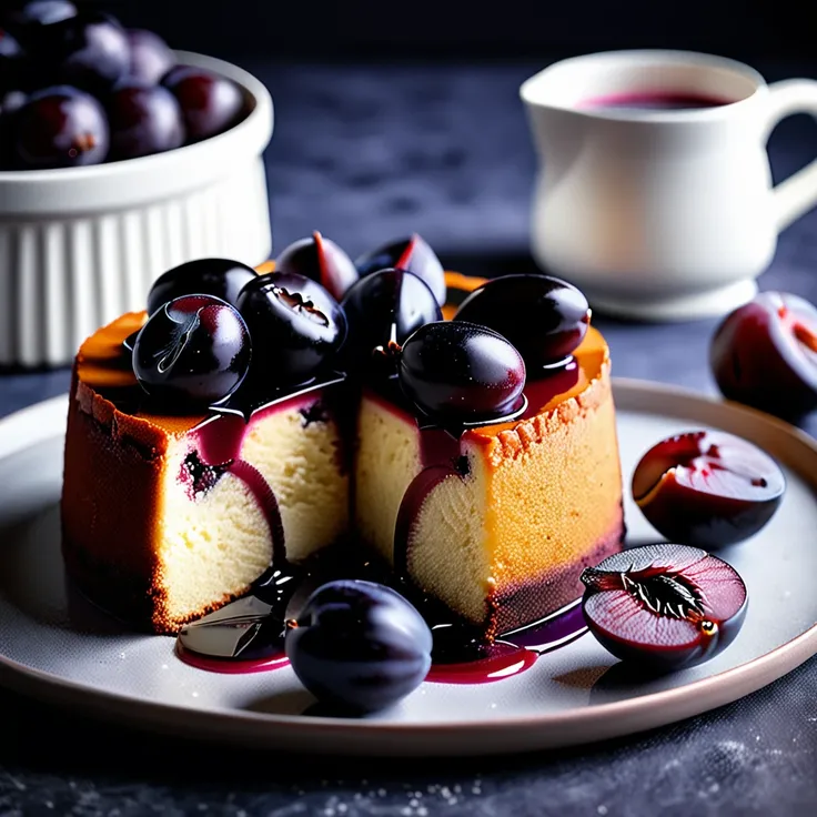 Recipe: Classic Dark Plum Custard Cake Recipe