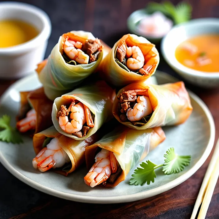 Classic Filipino Shrimp and Pork Lumpia Egg Rolls
