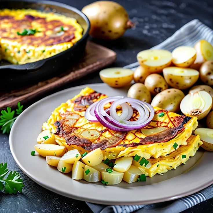 Classic Spanish Potato Omelette - Tortilla Espanola