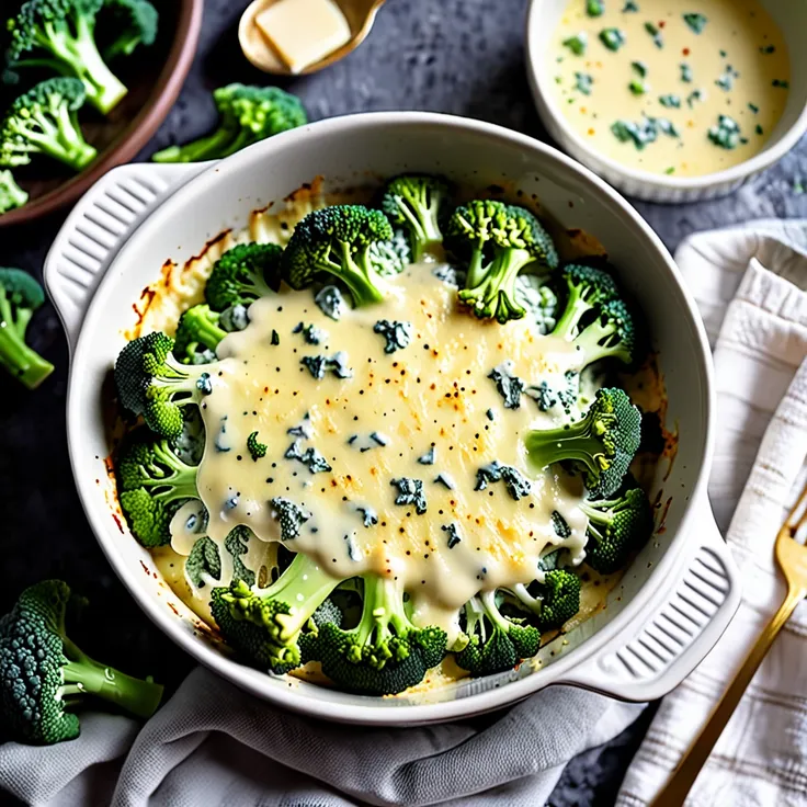 Recipe: Creamy Broccoli Gratin with Dijon Mustard Sauce
