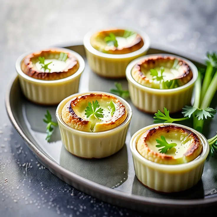 Creamy Celery Root Mini Flans