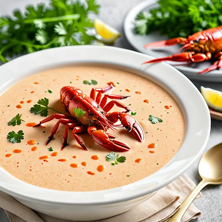 Creamy Crawfish Bisque with White Wine and Cognac