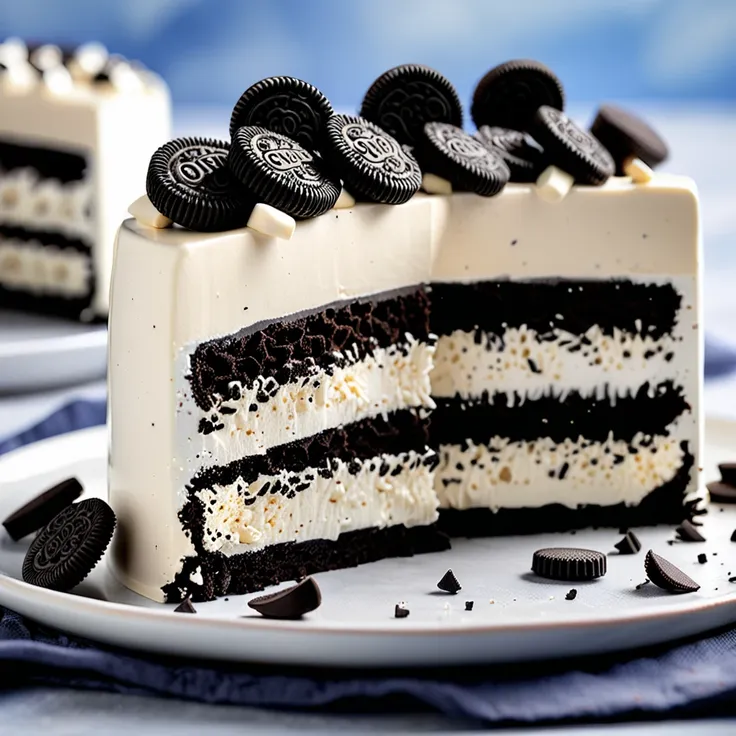 Creamy Oreo White Chocolate Mousse Cake