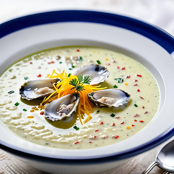 Creamy Oyster Leek Soup with Saffron Flavor