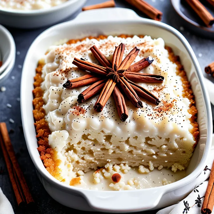 Creamy Rice Pudding Casserole Bake