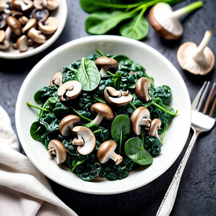 Recipe: Creamy Spinach and Mushrooms Recipe for One