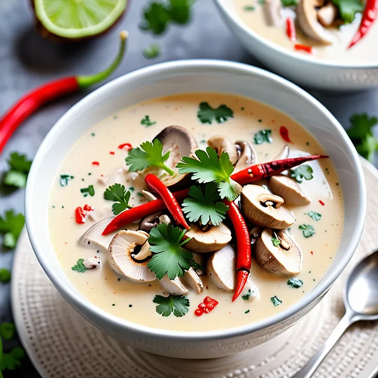 Creamy Thai Chicken Coconut Milk Soup
