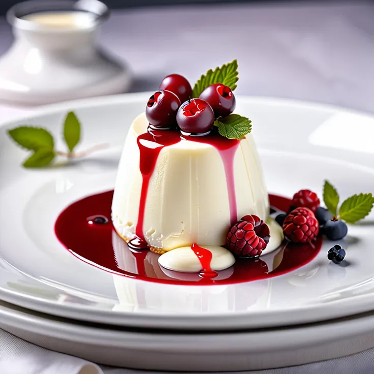 Recipe: Creamy White Cheese Bavarois with Red Berry Sauce