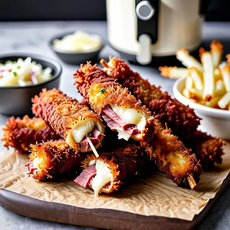 Recipe: Crispy Air Fryer Reuben-Style Mozzarella Sticks