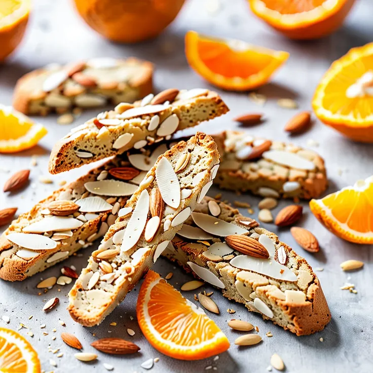 Crispy Orange Almond Biscotti Cookies