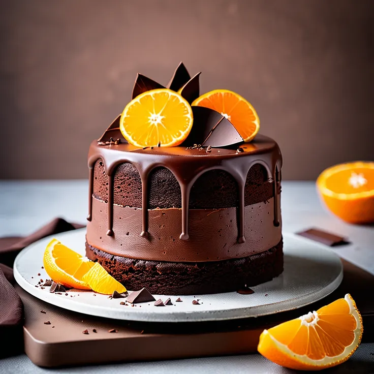Recipe: Decadent Chocolate Cake with Silky Chocolate Mousse and Fresh Orange Slices