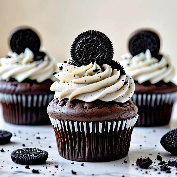 Decadent Chocolate Cupcakes with Cream Cheese Oreo Buttercream Frosting