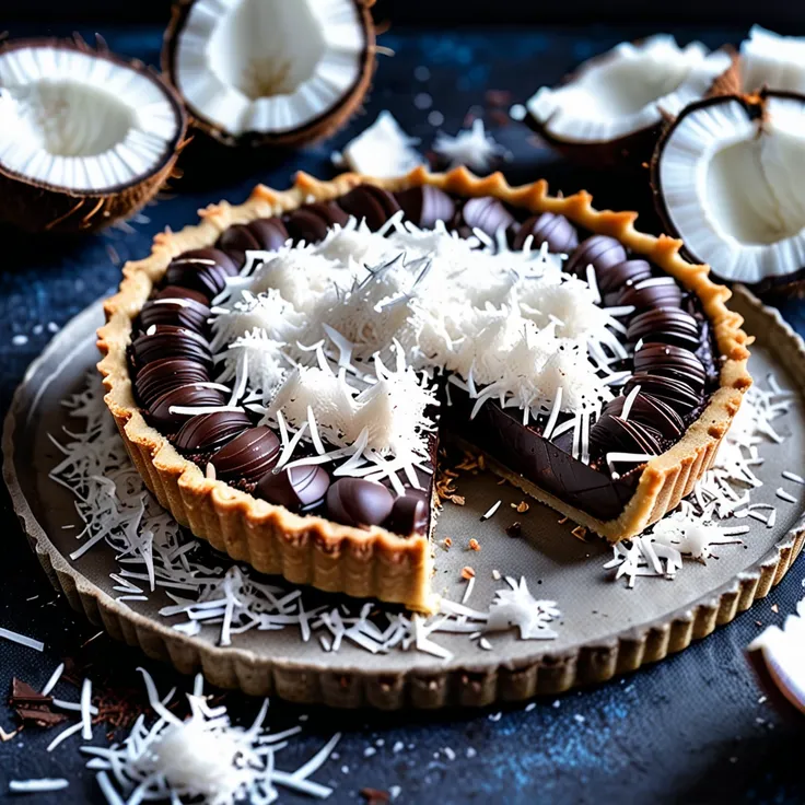 Recipe: Decadent Coconut and Dark Chocolate Tart