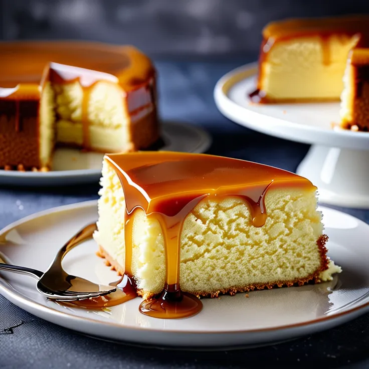 Delicious Caramel Sponge Cake Pie