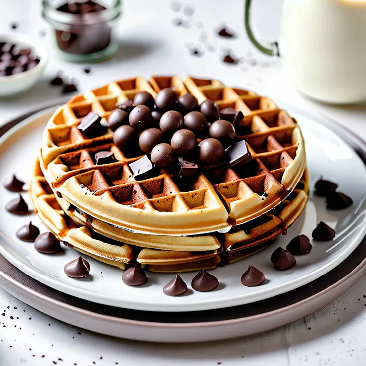 Recipe: Delicious Chocolate Chip Waffles Made From Scratch