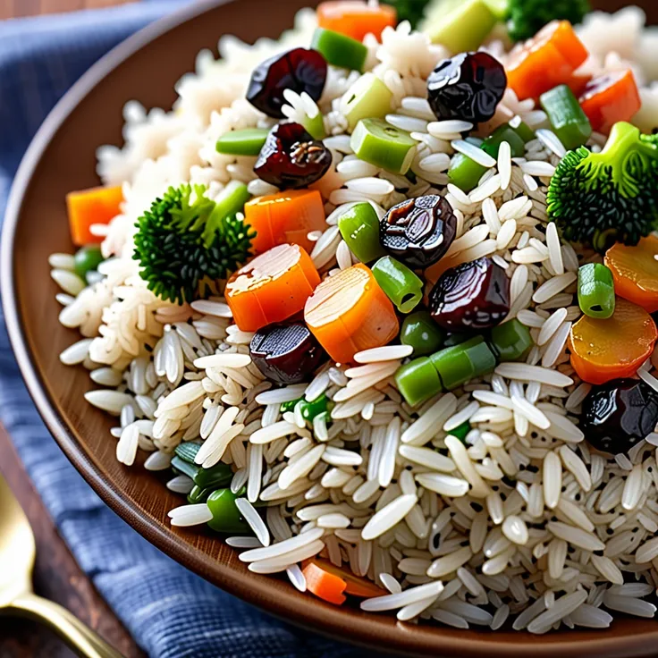 Delicious Rice Pilaf with Raisins and Mixed Vegetables