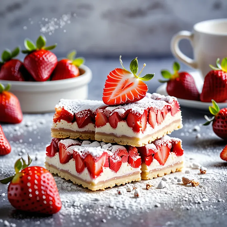 Recipe: Delicious Strawberry Shortbread Dessert Bars