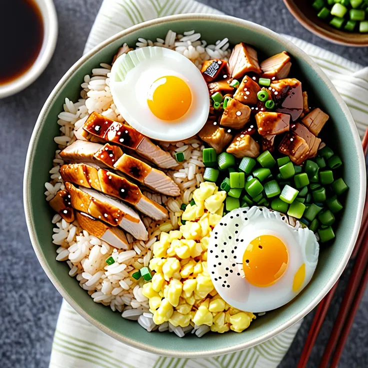 Recipe: Easy Chicken and Egg Rice Bowl