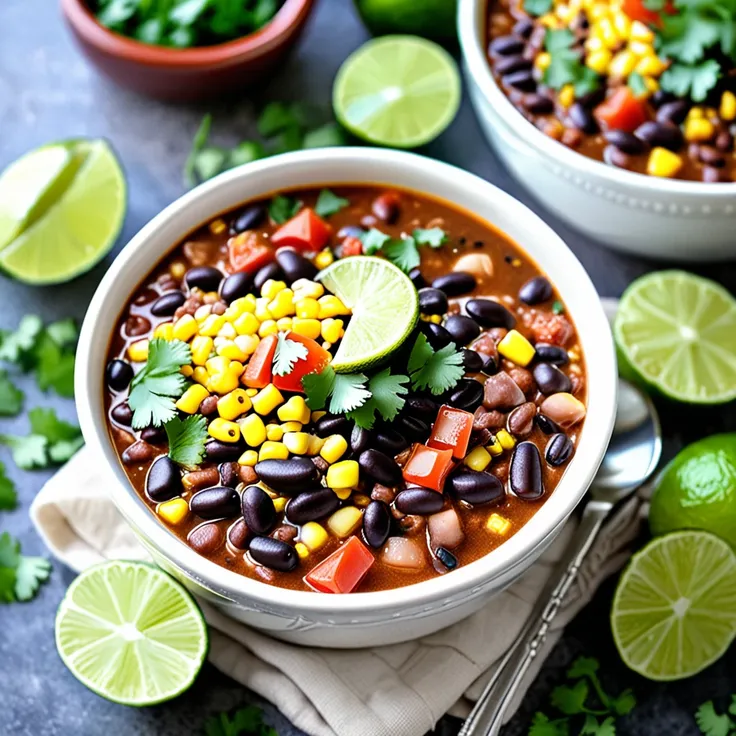 Easy Slow Cooker Vegan Taco Soup