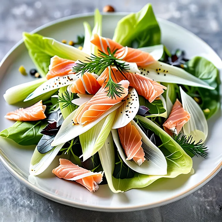 Recipe: Endive and Smoked Salmon Salad with Creamy White Dressing