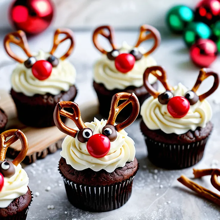 Recipe: Festive Christmas Reindeer Cupcakes