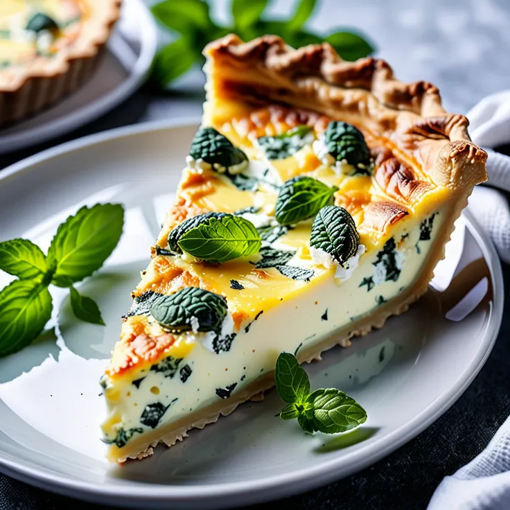 Fresh Cheese and Mint Quiche