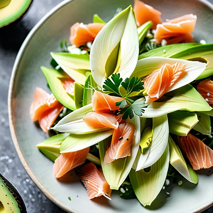 Recipe: Fresh Endive Salad with Creamy Avocado and Smoked Salmon
