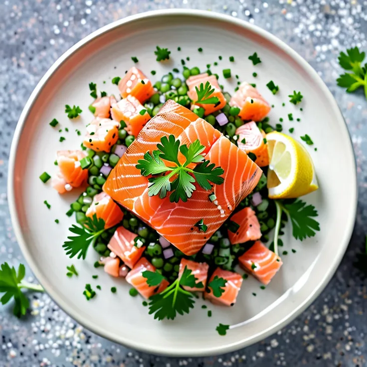 Fresh Salmon Tartare with Herbs and Citrus