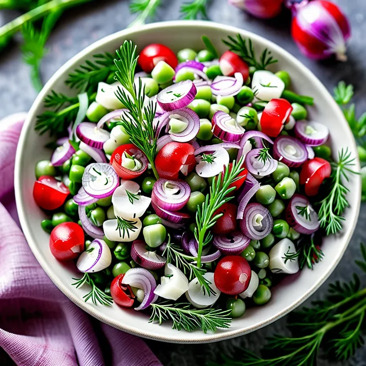 Fresh Sweet Pea and Dill Salad