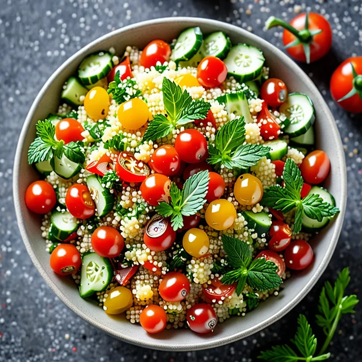 Recipe: Fresh Vegetable Couscous Salad with Lemon Dressing