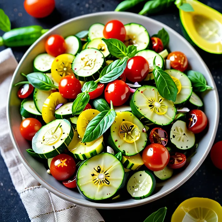 Recipe: Fresh Zucchini Medley Salad with Lemon Dressing
