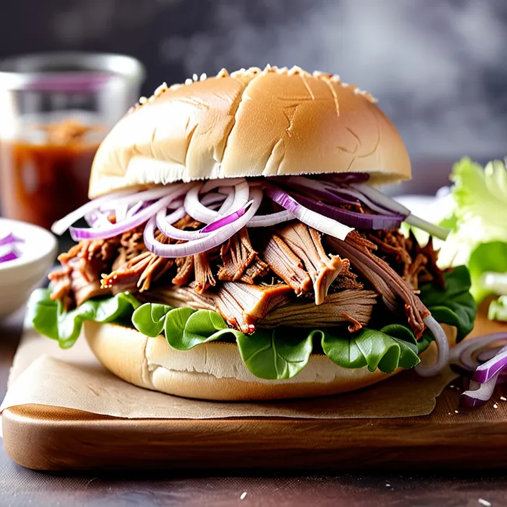 Healthy BBQ Pulled Pork Sandwich