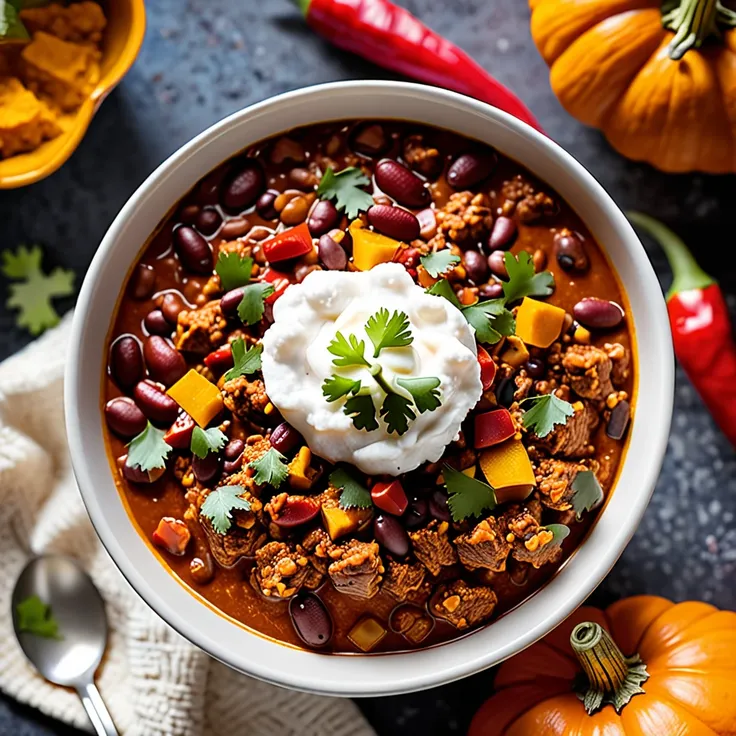 Hearty Pumpkin Turkey Chili for Fall
